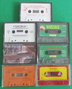 7 Cassette Tapes Santa Rudolph Dr. Seuss Christmas Carols Polar Express More - Imagen 1 de 24