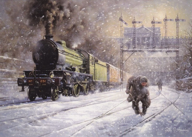 LNER BR D49 Edinburgh Railway Engine Steam Locomotive Train Christmas Xmas Card - Image 1 of 1