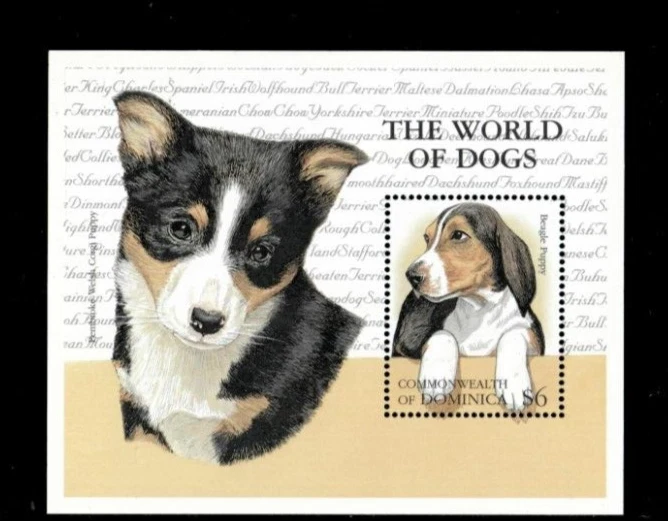 VINTAGE CLASSICS - Dominica 2000 - Dogs - Souvenir Stamp Sheet - Scott 2194- MNH - Image 1 of 1