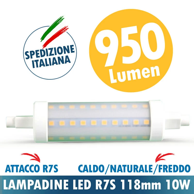 LAMPADINA LED R7S 10W 118mm BIANCO CALDO NATURALE FREDDO - Immagine 1 di 2
