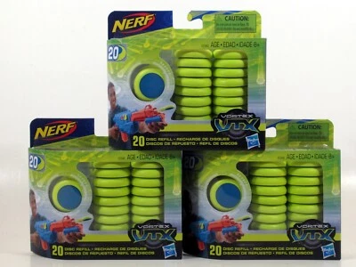 3x NERF Vortex VTX 20 Disc Refill Pack - 60 Discs total - Soar & Ricochet NEW! - Image 1 of 2
