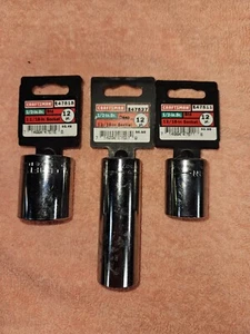 3 New Craftsman SAE 12 Pt Sockets, 1/2" Drive, (2) 13/16", (1) 1 & 1/16" FREE SH - Picture 1 of 5