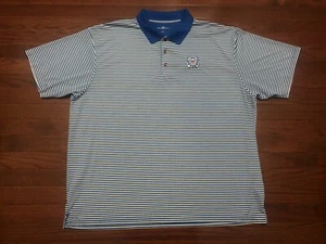 UNITED STATES COAST GUARD POLO SHIRT MENS 2XL XXL BLUE WHITE STRIPES VANSPORT v - Picture 1 of 4