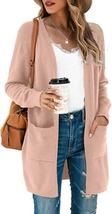 TASAMO Womens Color Block Striped Draped Kimono Cardigan Long Sleeve Open Front - Picture 1 of 12