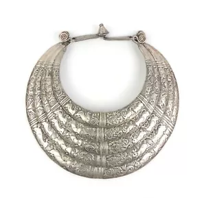 Collana vintage Miao tribù collina cinese argento antico pezzo da esposizione decorativo - Foto 1 di 9