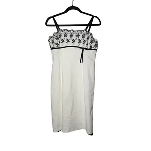 Studio Y Juniors White Floral Embroidered Sleeveless Dress 13 Y2K Dainty Date - Picture 1 of 11