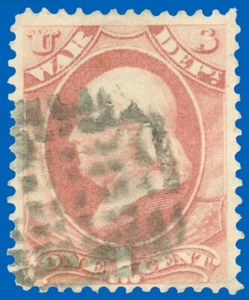 US Scott #O83 1¢ WAR DEPARTMENT OFFICIAL, "CIRCLE of DOTS GRID" Fancy Cancel! - Picture 1 of 1