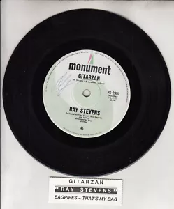 RAY STEVENS Gitarzan 7" 45 rpm vinyl record + juke box title strip - Picture 1 of 2