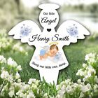 Angel Blonde Hair Baby Boy Wings Remembrance Garden Plaque Grave Memorial Stake