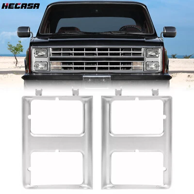 For 85-88 Chevy GMC C/K/R/V Series Pickup Suburban Headlight Doors Bezel Trims - Image 1 of 4