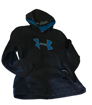 Sudadera con Capucha Under Armour Talla YXL Cold Gear Negra Azul Calce Suelto Nueva Sin Etiquetas Foto 1 de 4