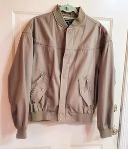 VNTG Catalina La Paz Fawn Brown Bomber Varsity Flight Jacket SZ Sm Zip Pockets - Picture 1 of 10