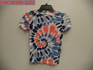 NWT - Gap Unisex Kids White Blue Swirl Tie Dye Pajama Top, Size 10 - Picture 1 of 9