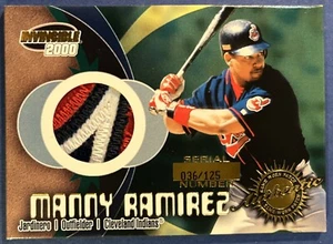 2000 Pacific Invincible Manny Ramirez Relic PATCH #27  S/N 036/125 - Picture 1 of 2