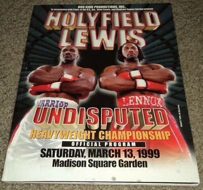 Lennox Lewis vs Evander Holyfield Boxing Program Undisputed 3/13/1999 - Image 1 of 3