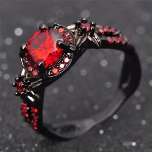 Bague charme pierres rouges fleurs - strass cubique bagues bijoux 1 pièce