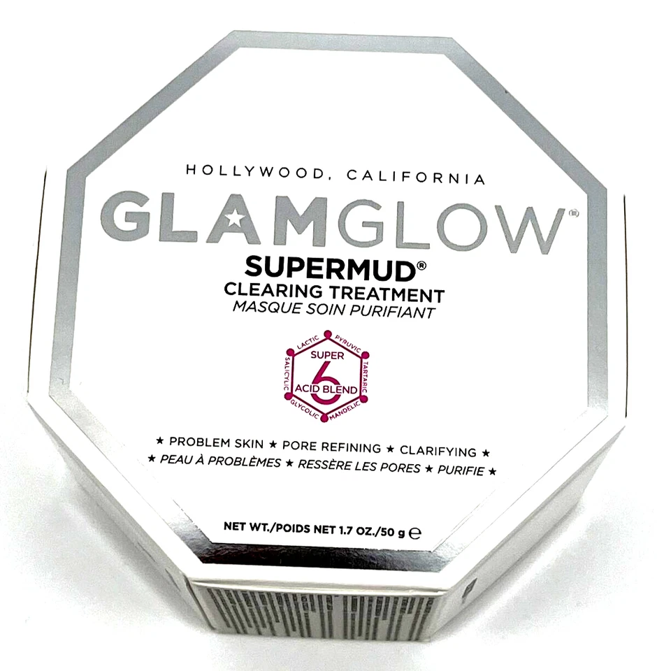 GLAMGLOW Supermud Clearing Treatment Mud Mask 1.7 Oz 50g NIB Retail $60 - Image 1 of 4