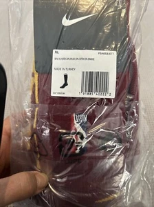 NEW Nike Cleveland Cavs Cavaliers NBA Basketball Calf Socks Mens XL Wine Gold - Picture 1 of 7