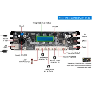 Placa de control láser CNC de 2 ejes 32 bits enrutador/grabador láser controlador sin conexión - Imagen 1 de 10
