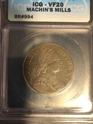 1778 Machin's Mill Copper Coin BR #994 W7820 Colonial USA ICG VF20 - Image 1 of 4