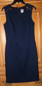 NWT $139 ANNE KLEIN WOMENS SIZE 4 MIDNIGHT BLUE SLEEVELESS PENCIL DRESS - Picture 1 of 3