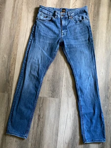 HUGO BOSS DELAWARE Stretch Slim Straight Blue Mens W31 L32 $199 Jeans - Picture 1 of 11
