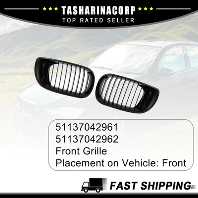 51137042961 Capó Negro Mate Rejilla Riñón 2/lote apto para BMW 325i 02-05 Delantero Foto 1 de 4