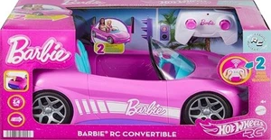 Barbie Hot Wheels RC Auto Giocattolo, Telecomando Rosa Cabrio - Foto 1 di 2