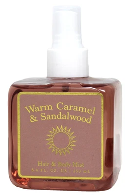 Теплый карамель и сандаловое дерево волос и тела туман 8,4 унций истинный аромат и красота новый - Изображение 1 из 3