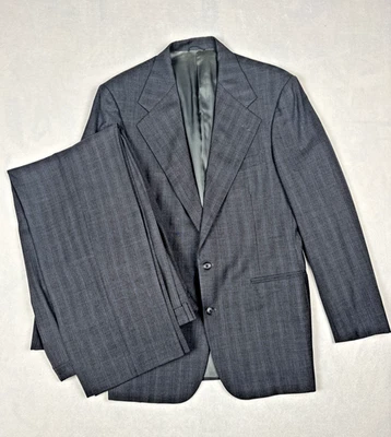 Polo By Ralph Lauren VTG 2 Piece Suit Men Sz 40 Made In USA Wool Gray 36x32 Pant - Image 1 of 4