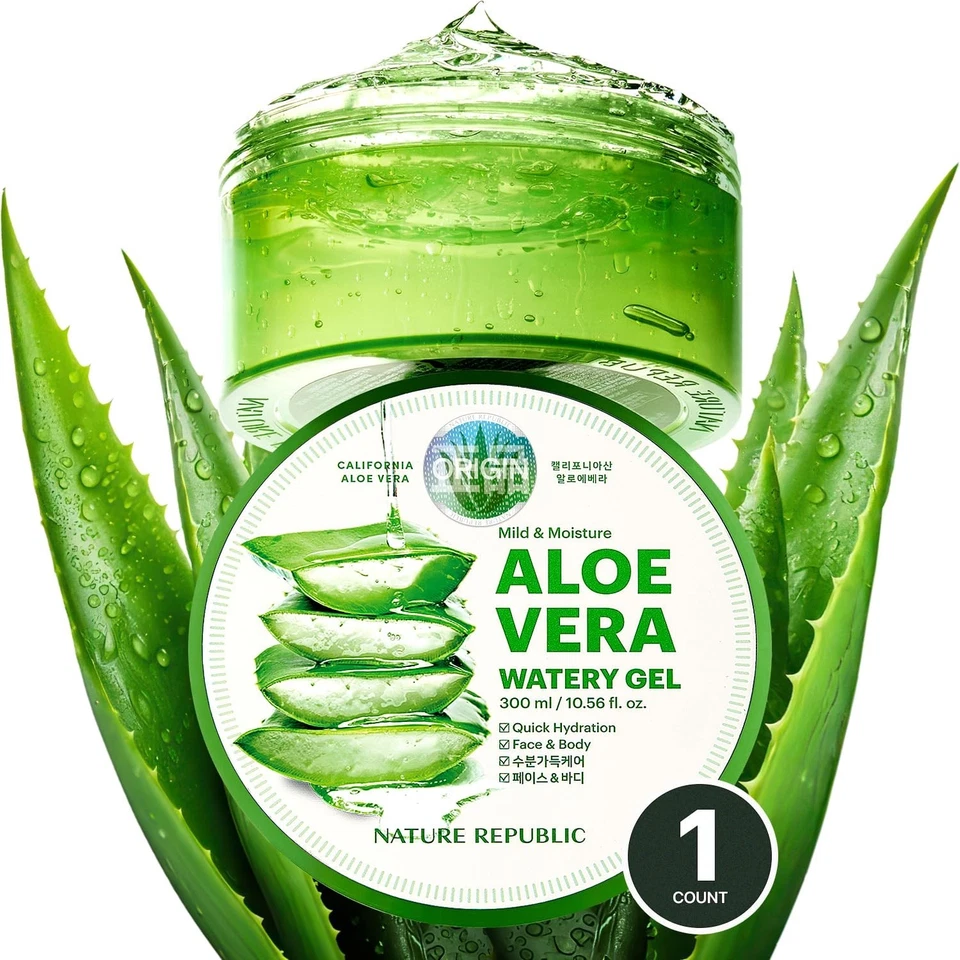 NATURE REPUBLIC Aloe Vera Soothing Gel 300mL, Moisturizing Skin Care [US SELLER] - Image 1 of 4
