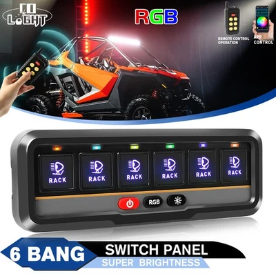 Panel de interruptores de 6 velocidades control remoto encendido/apagado caja de circuitos coche RV marina 12V ATV UTV Foto 1 de 4