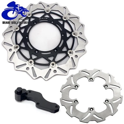 For Suzuki RM125 RM250 2000-2012 Oversize Front Rear Brake Disc Rotors & Bracket - Image 1 of 4
