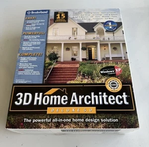 3D Home Architect Deluxe 5.0 Broderbund Sealed Disc Users Guide Complete Windows - Photo 1/5