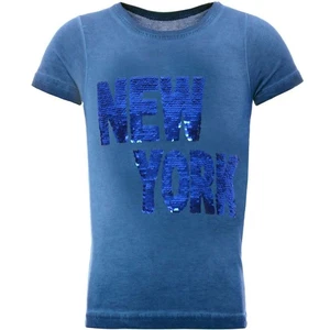 Kids T Shirt Reversible Sequin Boys New York Shirts 22028 Blue 98-104 - Picture 1 of 4