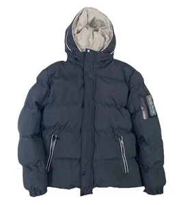 Chaqueta acolchada negra y crema con capucha y bolsillos con cremallera talla XS Hombre’s - Imagen 1 de 4