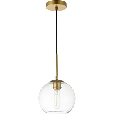Living District LD2206BR Baxter 1 Light 8 inch Brass Pendant Ceiling Light - Image 1 of 4
