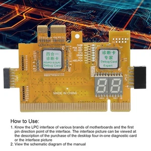 Carte de diagnostic de bureau PCI PCIE 2LPC 4 en 1 analyseur carte mère 2 bits poste de débogage - Photo 1/22