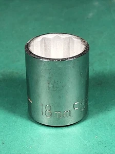 Craftsman | 18mm Socket | 3/8" Drive | 12-Point | 44312 | -EE- Series | USA - Picture 1 of 6