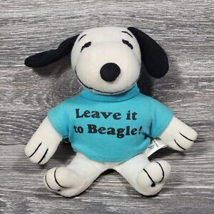 VTG 1986 Applause Snoopy Plush Leave It To Beagle Stuffed Animal T-Shirt Stains