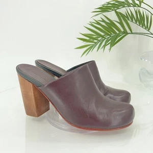 Rachel Comey Asher Mule Women's Size 6 Bordo Red Leather Slip On Wooden Shoes - Picture 1 of 16