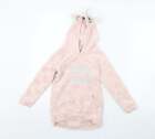H&M Girls Pink Polyester Pullover Hoodie Size 4 Years - Unicorn