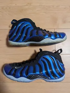 US 9.5 NIKE AIR FOAMPOSITE ONE USED SHARPIE BLACK VARSITY ROYAL WHITE 679085-500 - Picture 1 of 7