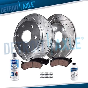 Front Drilled Rotors + Ceramic Brake Pads for 2000 - 2002 Dodge Durango Dakota - Picture 1 of 8