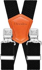 Decalen Mens Braces with Very Strong Metal Clips Wide 4 cm 1.5 inch Heavy Duty