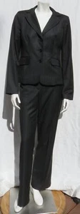 SEMANTIKS Nordstrom Black Pinstripe Stretch Viscose Pants sz 6 8 + Jacket sz 10 - Picture 1 of 8