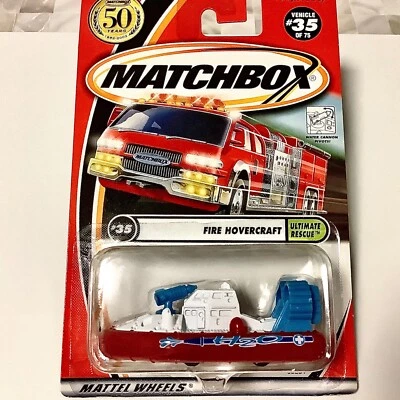 RARE CHASE MATCHBOX  2002 RESCUE ROOKIES FIRE HOVERCRAFT #35 - Image 1 of 4
