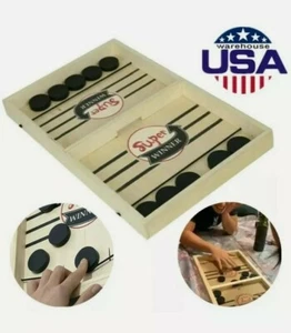 Fast Sling Foosball Puck Game Table Desktop Battle 2in1 Ice Hockey Winner Board - Picture 1 of 5