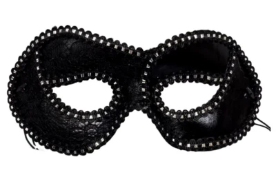Black Silver Lace Cat Eye Mask Halloween Costume Party Masquerade One Size - Image 1 of 4