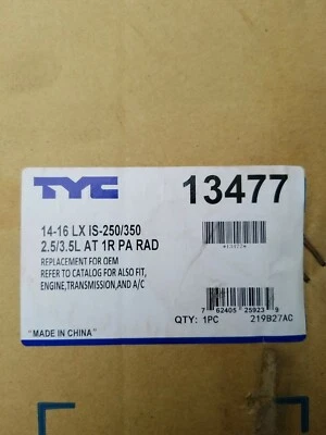 Radiador Lexus LX IS 250/350 2014 2015 2016 2,5 3,5 L TYC 13477 nuevo mercado de accesorios Foto 1 de 4